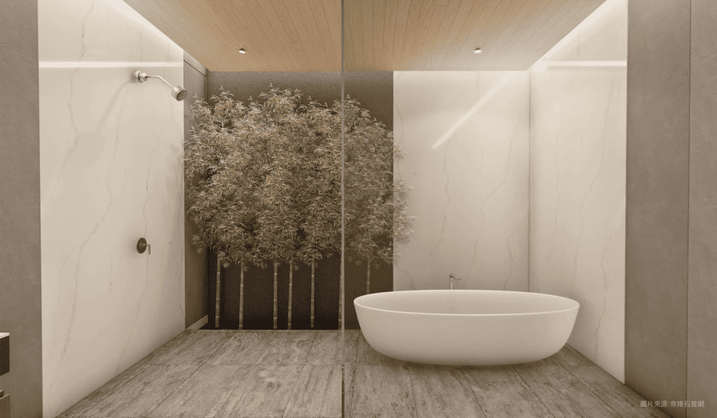遇水易滑的特性，使得 SPC 地板不太適合用來裝修浴室／圖取自優力幸福空間